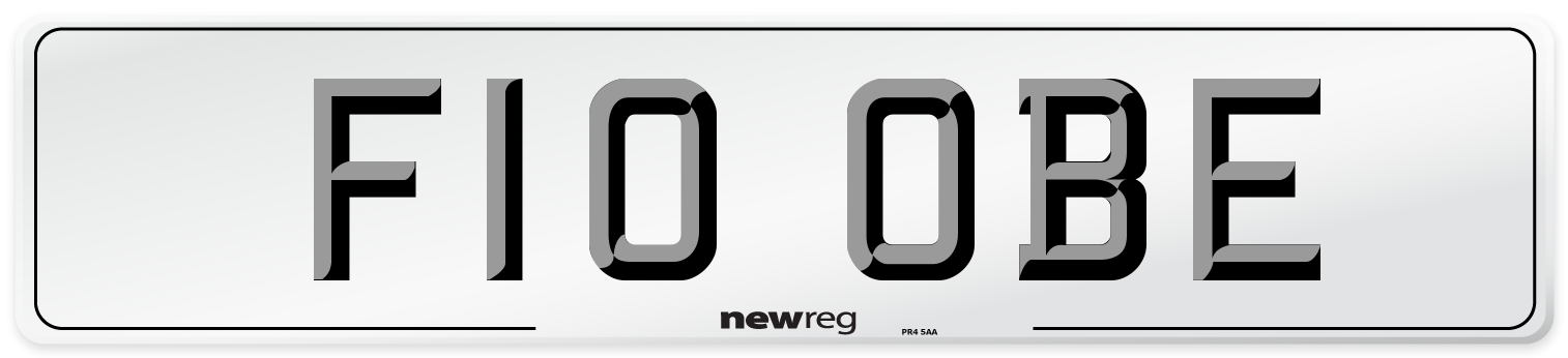 F10 OBE Front Number Plate