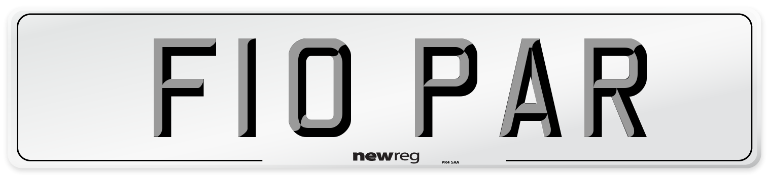F10 PAR Front Number Plate