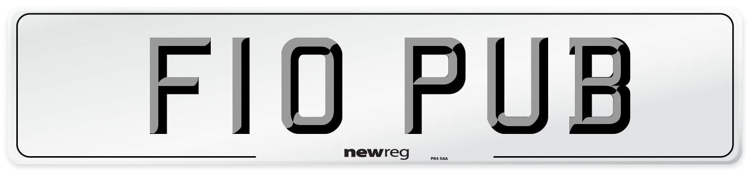 F10 PUB Front Number Plate