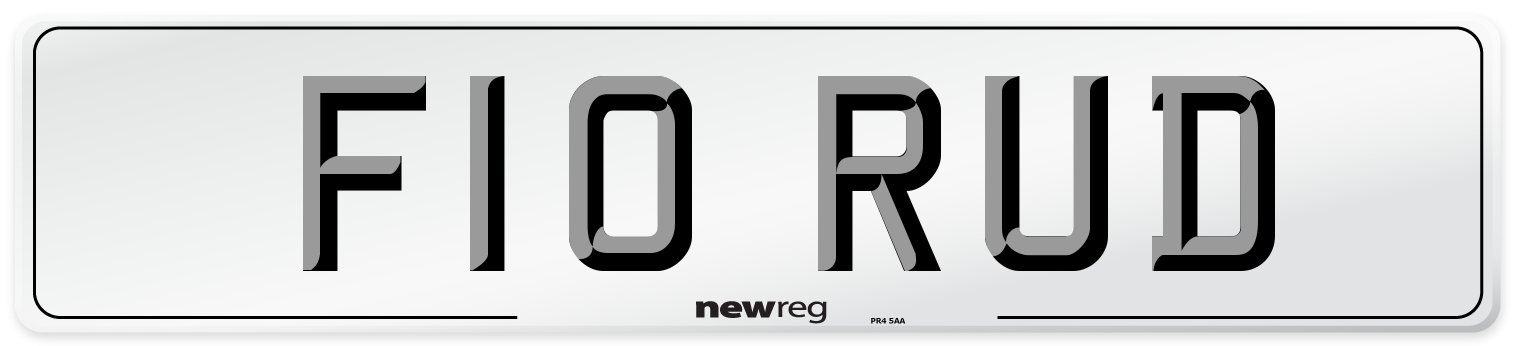 F10 RUD Front Number Plate