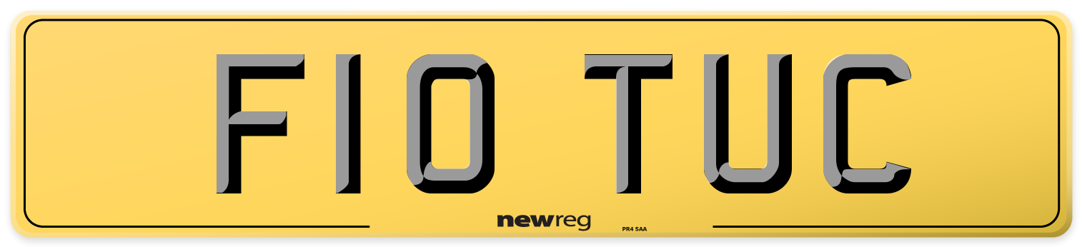 F10 TUC Rear Number Plate