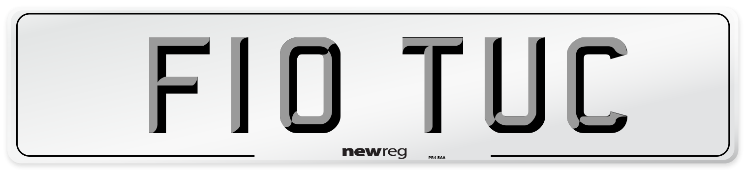 F10 TUC Front Number Plate