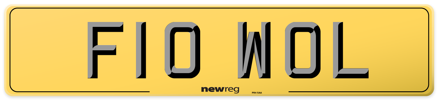 F10 WOL Rear Number Plate