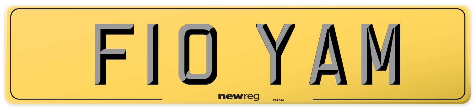 F10 YAM Rear Number Plate