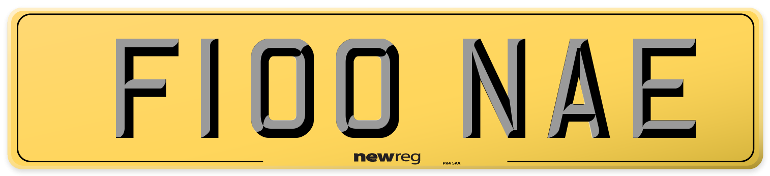 F100 NAE Rear Number Plate