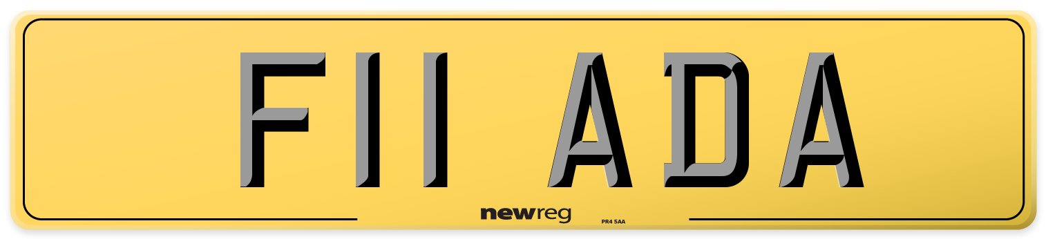 F11 ADA Rear Number Plate