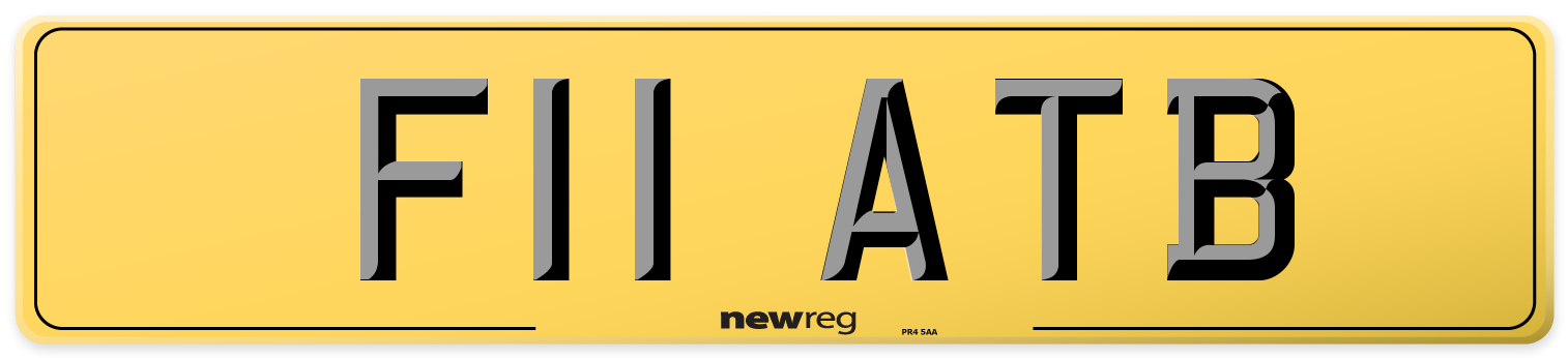 F11 ATB Rear Number Plate