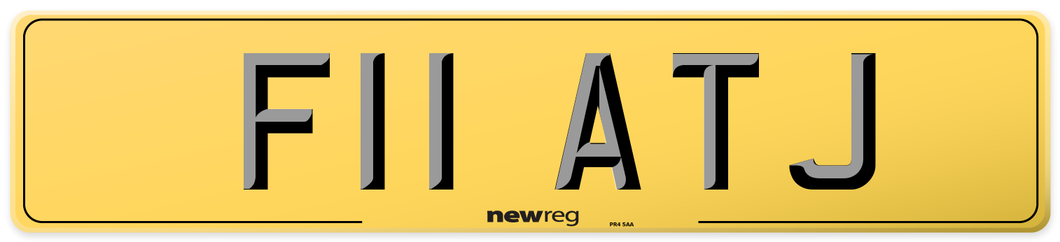F11 ATJ Rear Number Plate