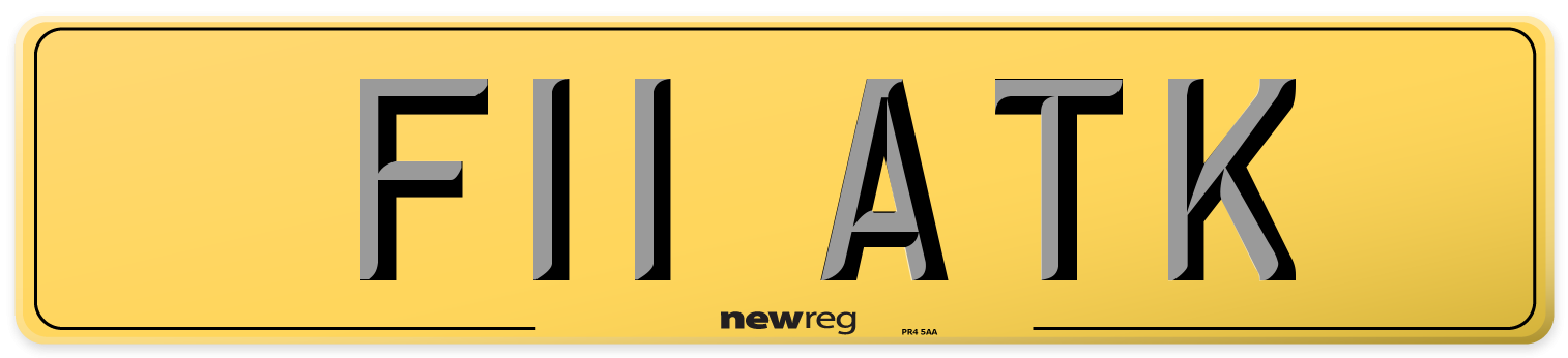 F11 ATK Rear Number Plate