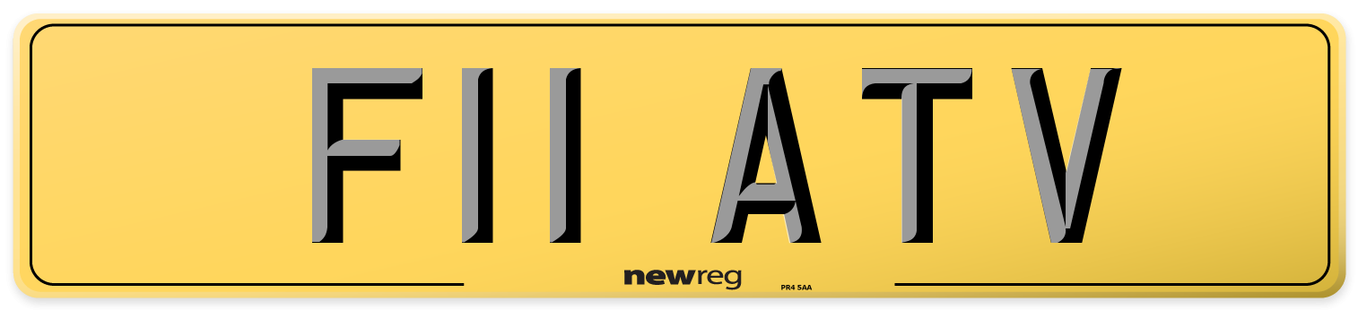 F11 ATV Rear Number Plate