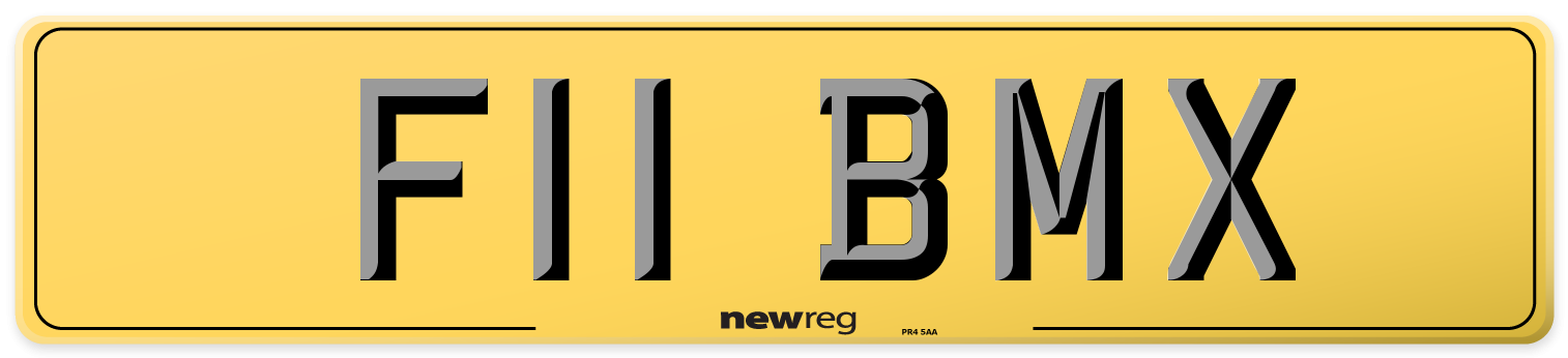 F11 BMX Rear Number Plate
