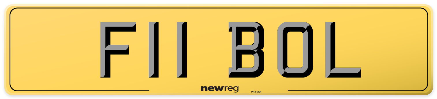 F11 BOL Rear Number Plate