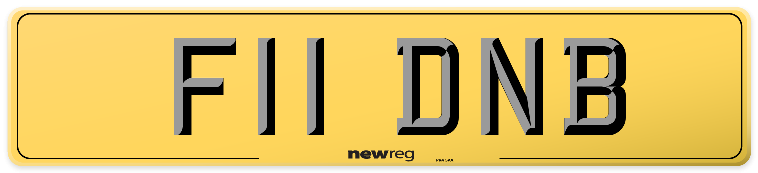 F11 DNB Rear Number Plate
