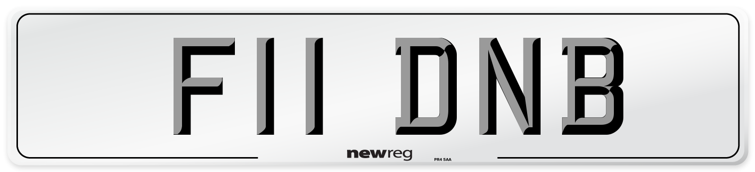 F11 DNB Front Number Plate