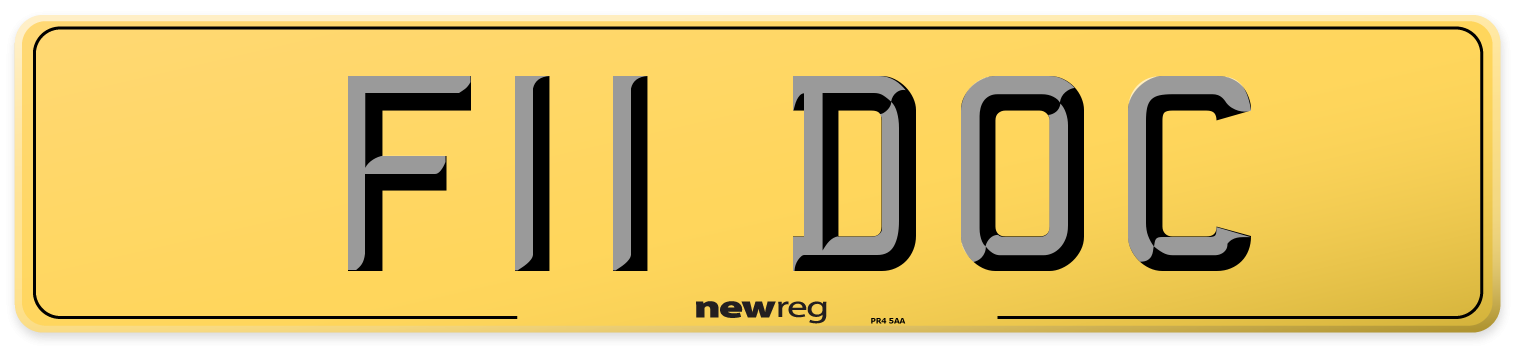 F11 DOC Rear Number Plate