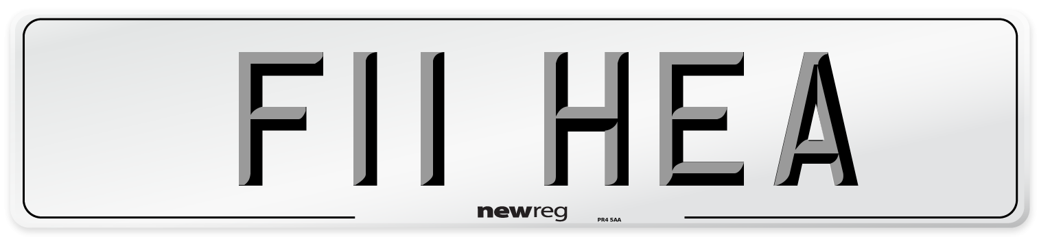 F11 HEA Front Number Plate