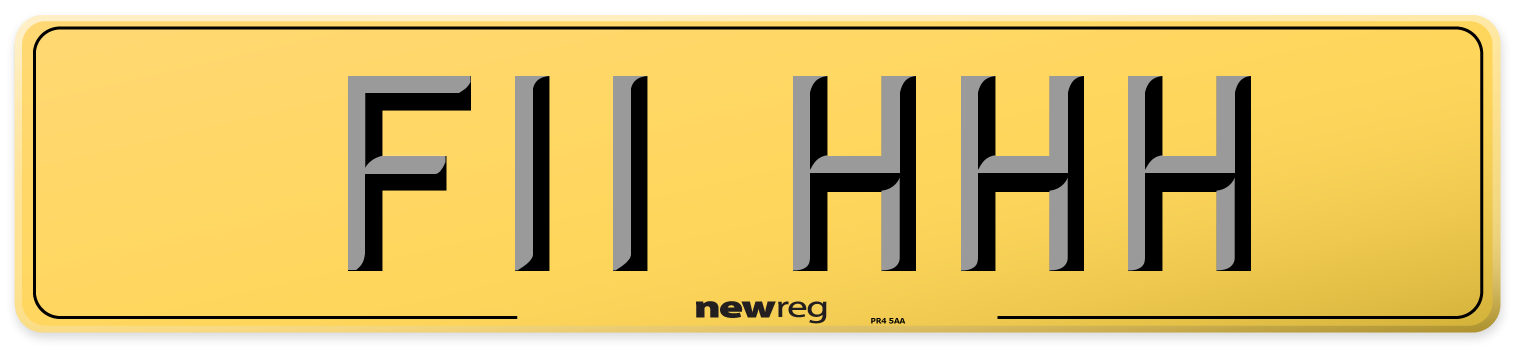 F11 HHH Rear Number Plate