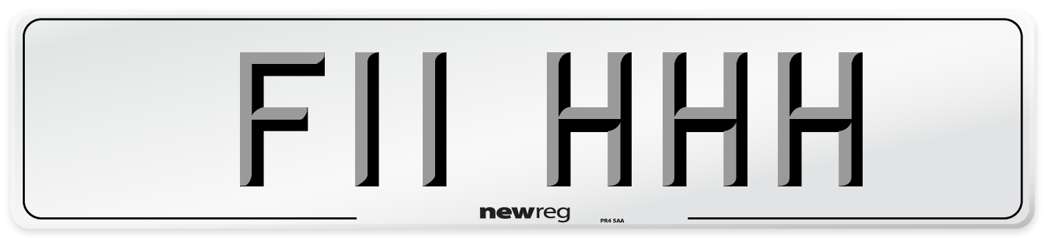 F11 HHH Front Number Plate
