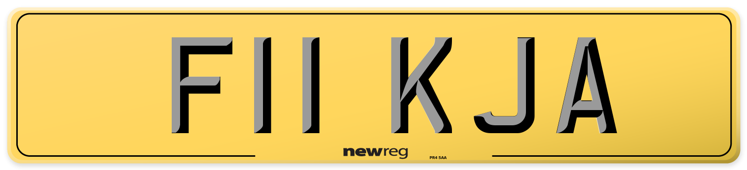 F11 KJA Rear Number Plate