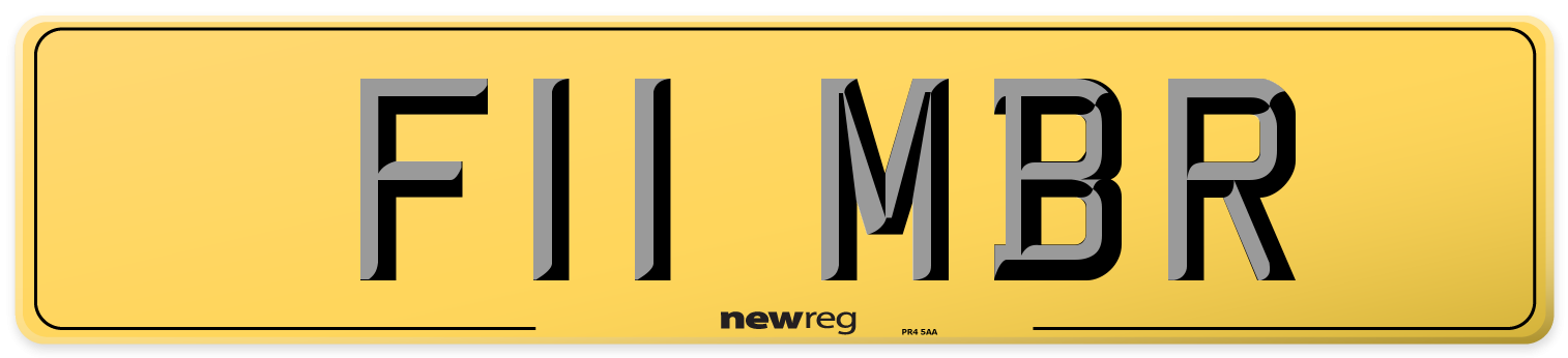 F11 MBR Rear Number Plate