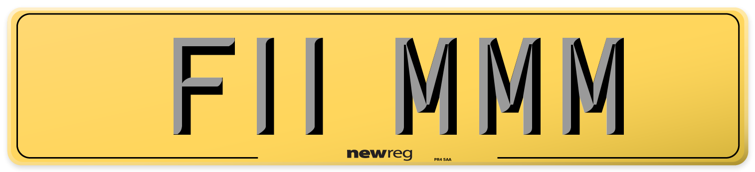 F11 MMM Rear Number Plate