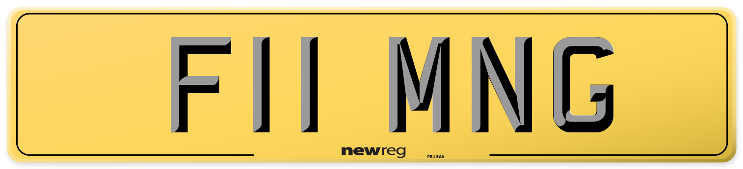 F11 MNG Rear Number Plate