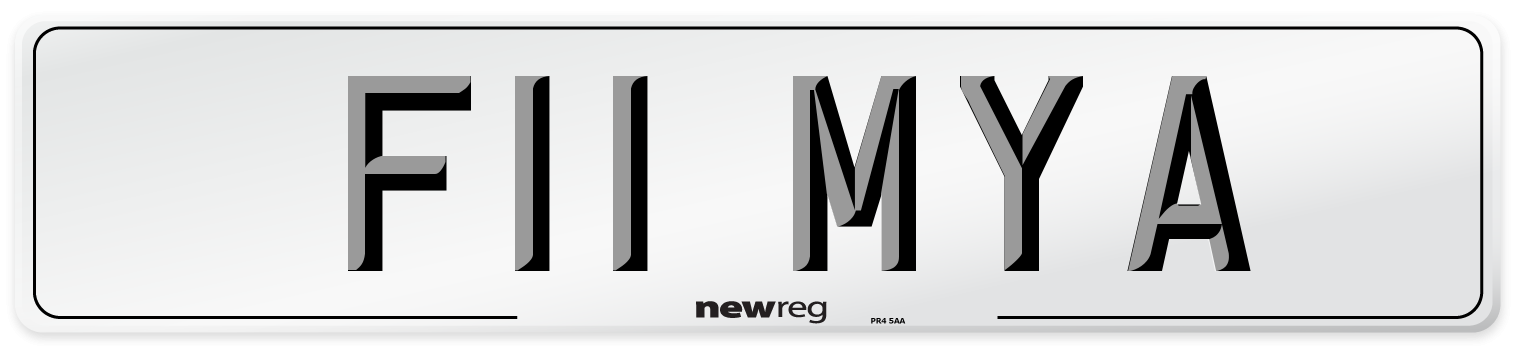 F11 MYA Front Number Plate