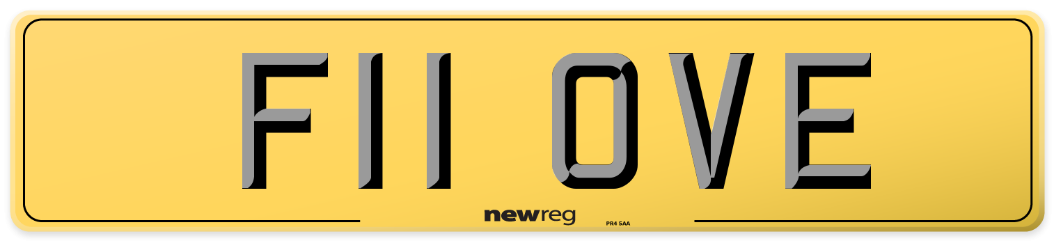 F11 OVE Rear Number Plate