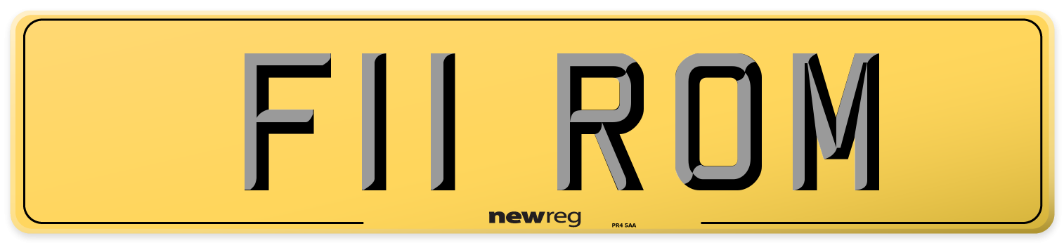 F11 ROM Rear Number Plate
