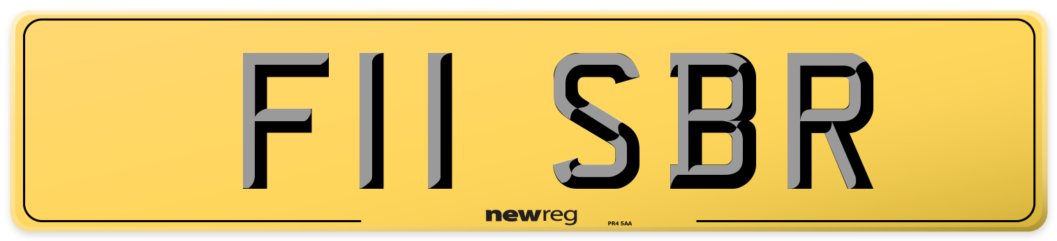 F11 SBR Rear Number Plate