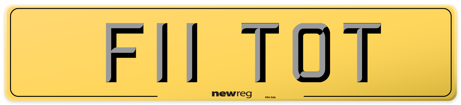 F11 TOT Rear Number Plate