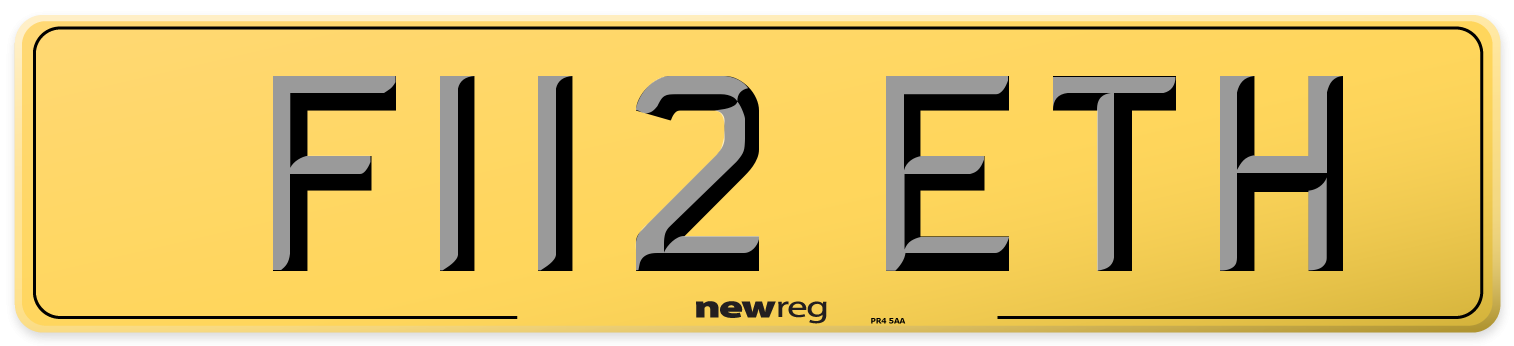 F112 ETH Rear Number Plate