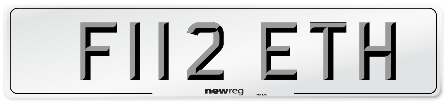 F112 ETH Front Number Plate