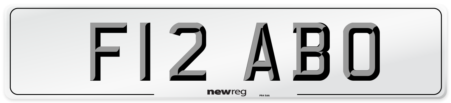F12 ABO Front Number Plate