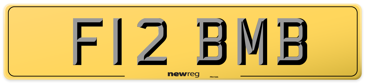 F12 BMB Rear Number Plate