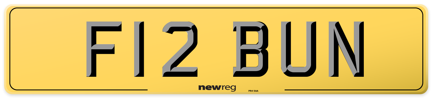 F12 BUN Rear Number Plate