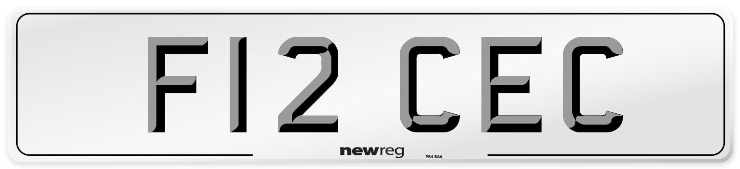 F12 CEC Front Number Plate