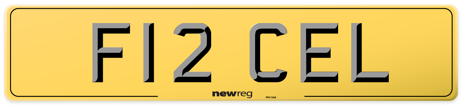 F12 CEL Rear Number Plate