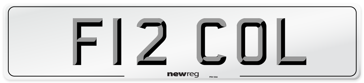 F12 COL Front Number Plate