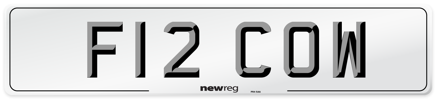 F12 COW Front Number Plate