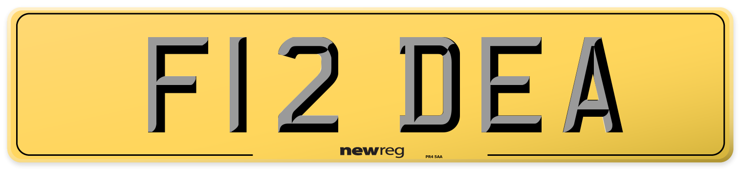 F12 DEA Rear Number Plate