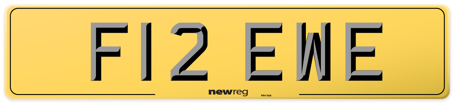 F12 EWE Rear Number Plate
