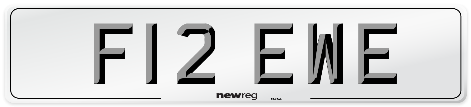 F12 EWE Front Number Plate