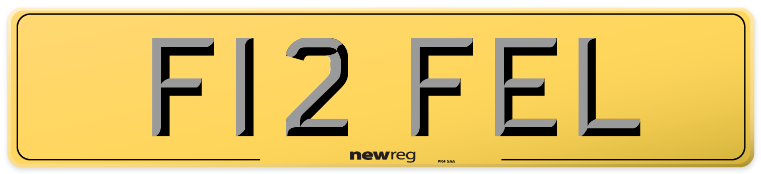 F12 FEL Rear Number Plate
