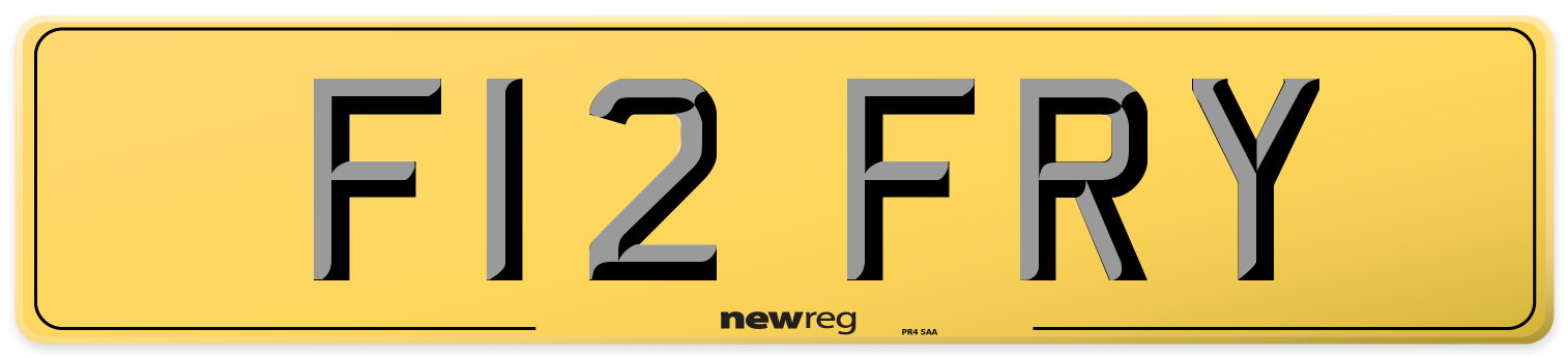 F12 FRY Rear Number Plate