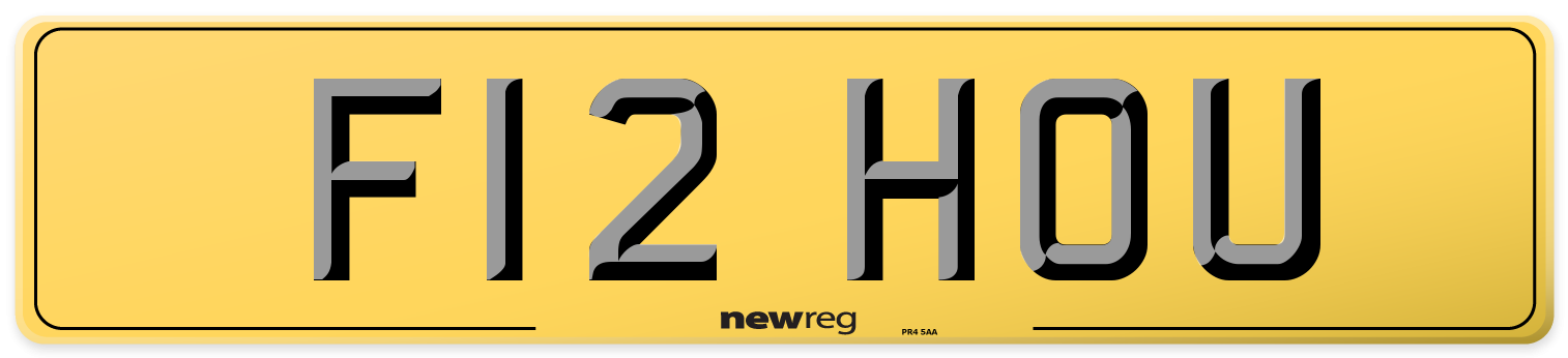 F12 HOU Rear Number Plate