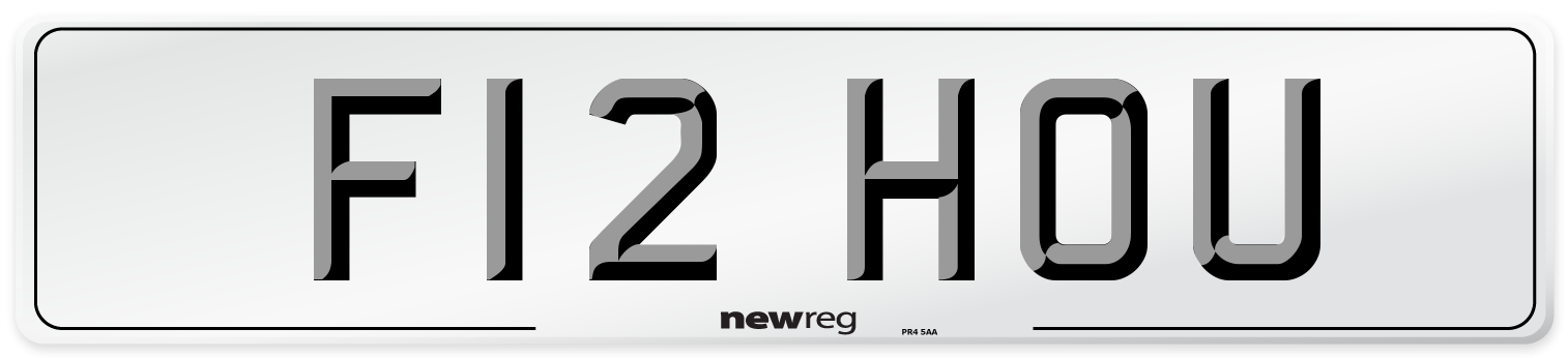 F12 HOU Front Number Plate