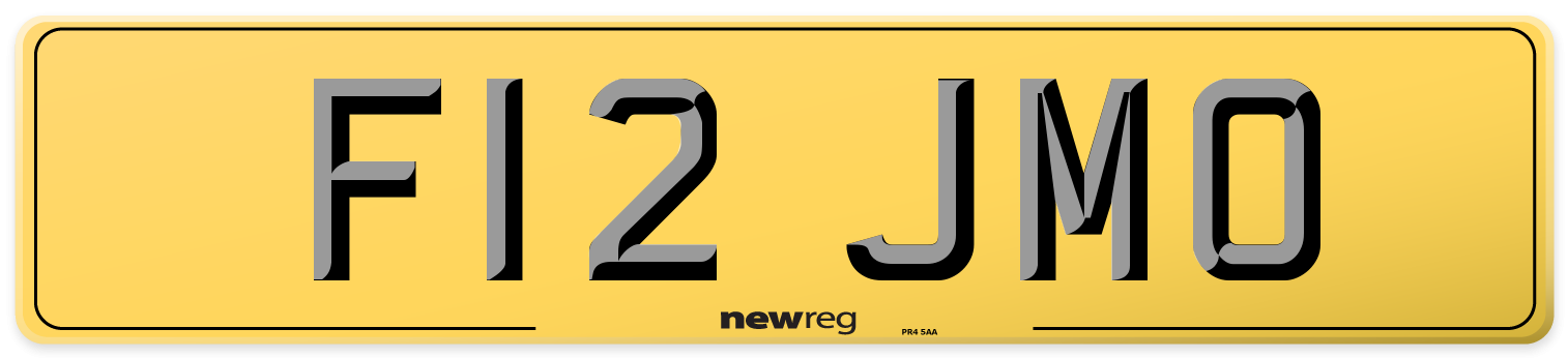 F12 JMO Rear Number Plate