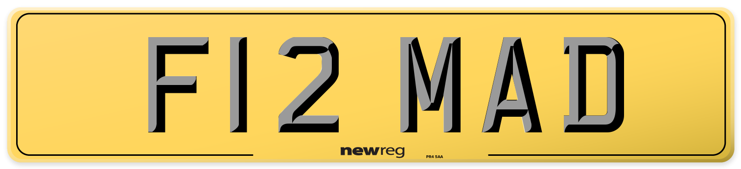 F12 MAD Rear Number Plate