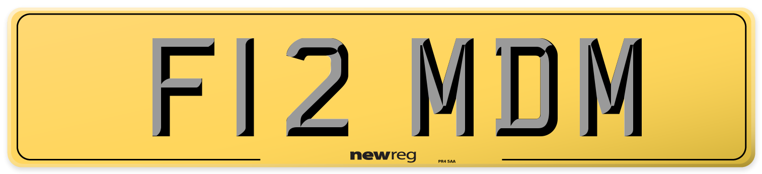 F12 MDM Rear Number Plate